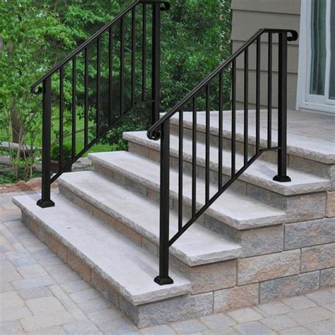 outdoor metal handrail brackets|4' one step handrail brackets.